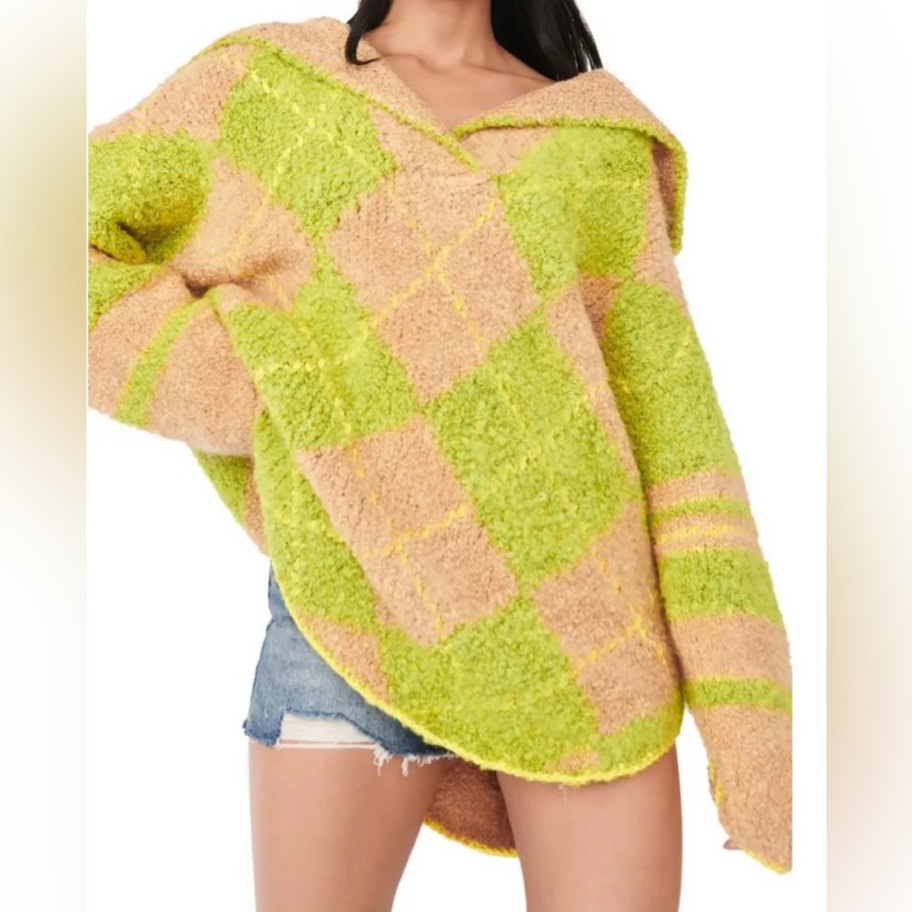 Free People Sunshine To Follow new with tags XS sweater in lemon sugar combo